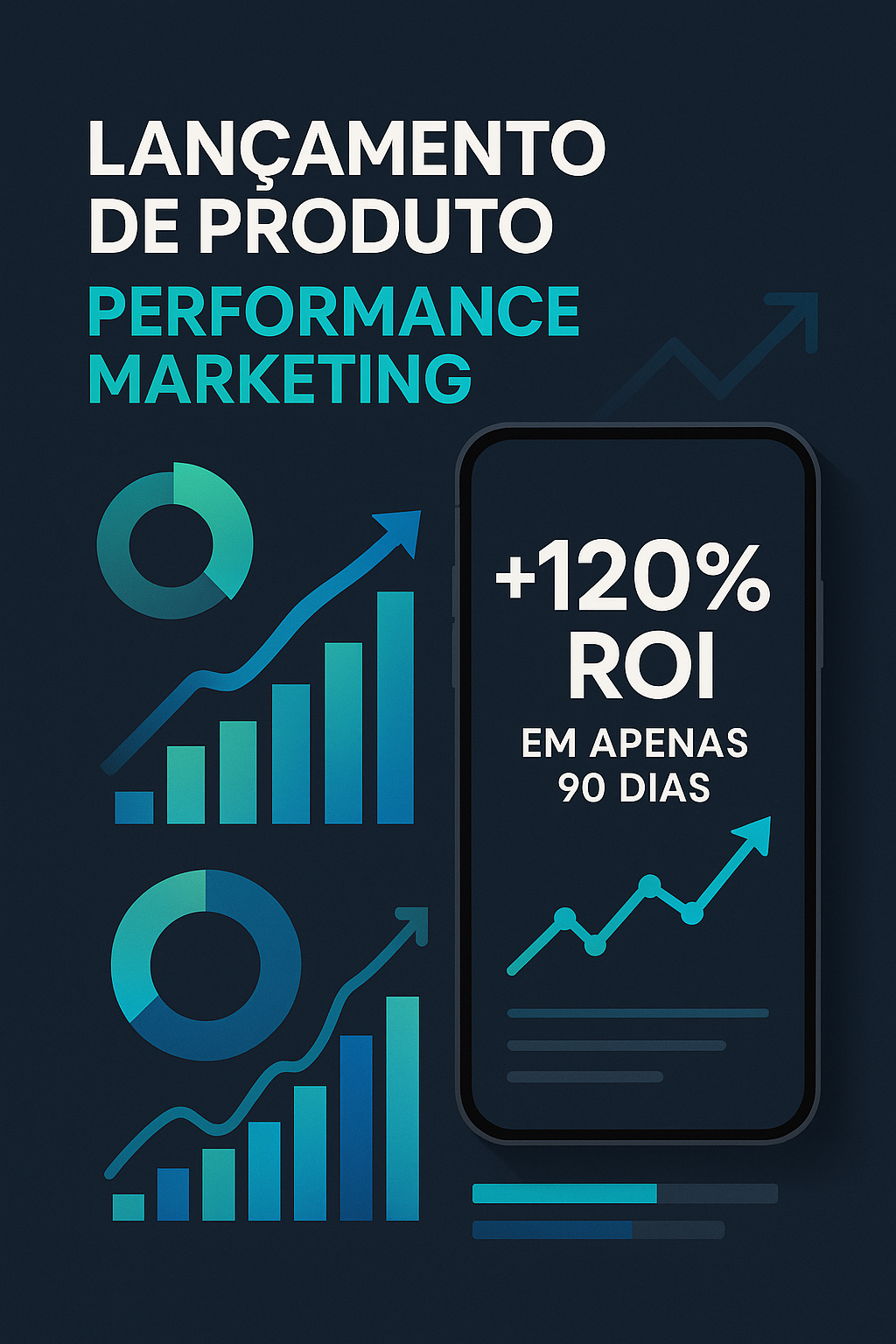 Gráfico de crescimento financeiro com uma seta apontando para cima.
